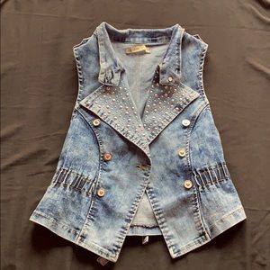 Blue Jean Vest with Silver Studs